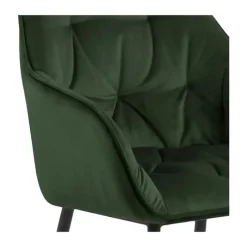 CASA Living Brooke Spisebordsstol - 2 stk. H 83 x B 58 x D 55 cm - Metal/stof - Skovgrøn/sort
