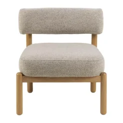 CASA Living Burley Lounge Stol H 75 x B 66,5 x L 69 cm - Egetræ/stof - Beige