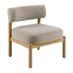 CASA Living Burley Lounge Stol H 75 x B 66,5 x L 69 cm - Egetræ/stof - Beige