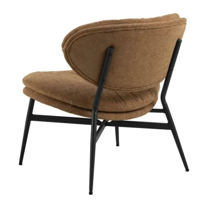 CASA Living Burma Loungestol H 76 x B 70 x D 73 cm - Stof/stål - Terracotta