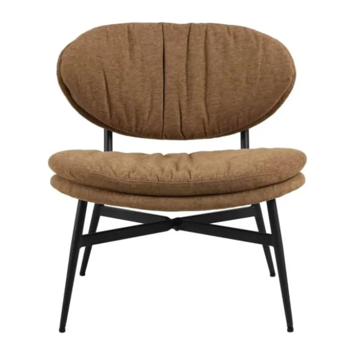CASA Living Burma Loungestol H 76 x B 70 x D 73 cm - Stof/stål - Terracotta