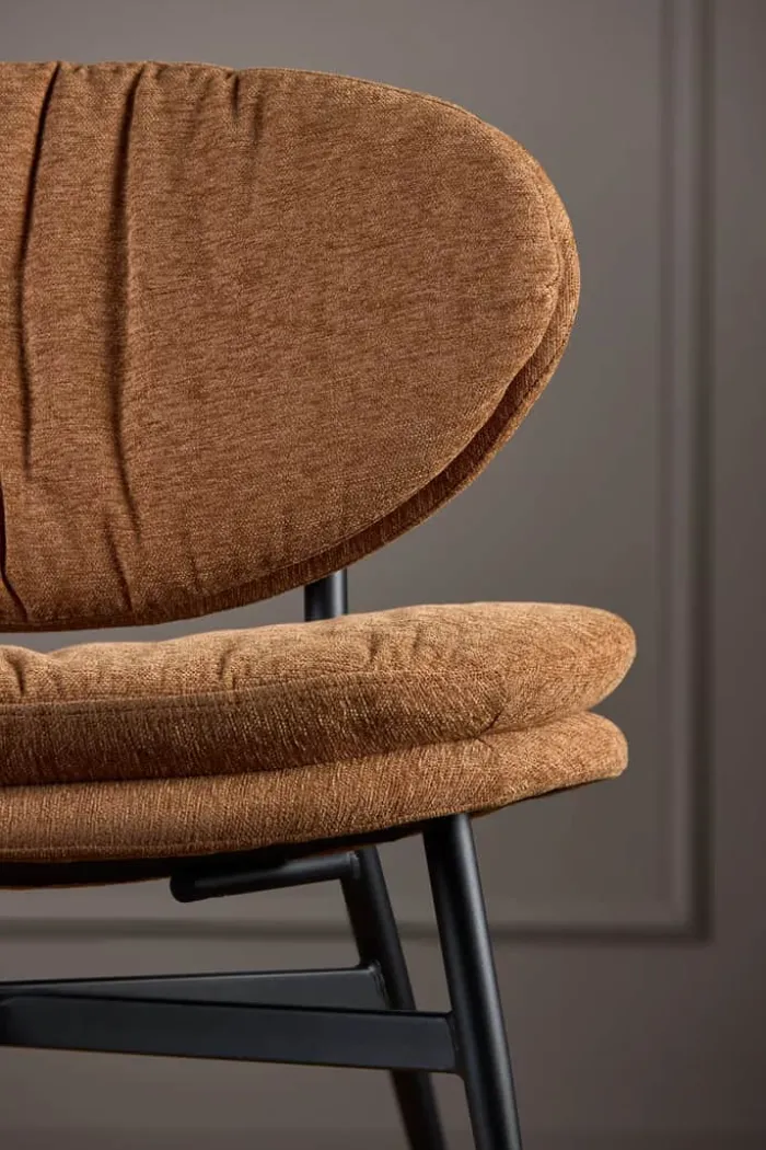 CASA Living Burma Loungestol H 76 x B 70 x D 73 cm - Stof/stål - Terracotta