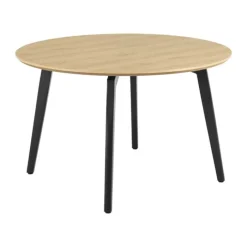 CASA Living Cadiz Spisebord Ø 120 x H 75 cm - Melamin/stål - Natur/mat sort