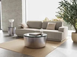 CASA Living Cangas Sofabord Ø 80 x H 41,5 cm - Sten/metal - Grøn
