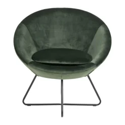 CASA Living Center Loungestol H 81 x B 82 x D 71 cm - Metal/stof - Skovgrøn