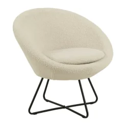 CASA Living Center Loungestol H 81 x B 82 x D 71 cm - Metal/stof - Creme