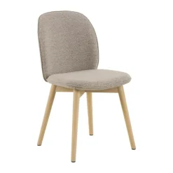 CASA Living Cindy Spisebordsstol - 2 stk H 89 x B 49 x D 56 cm - Stof/gummitræ - Beige