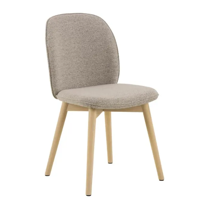 CASA Living Cindy Spisebordsstol - 2 stk H 89 x B 49 x D 56 cm - Stof/gummitræ - Beige