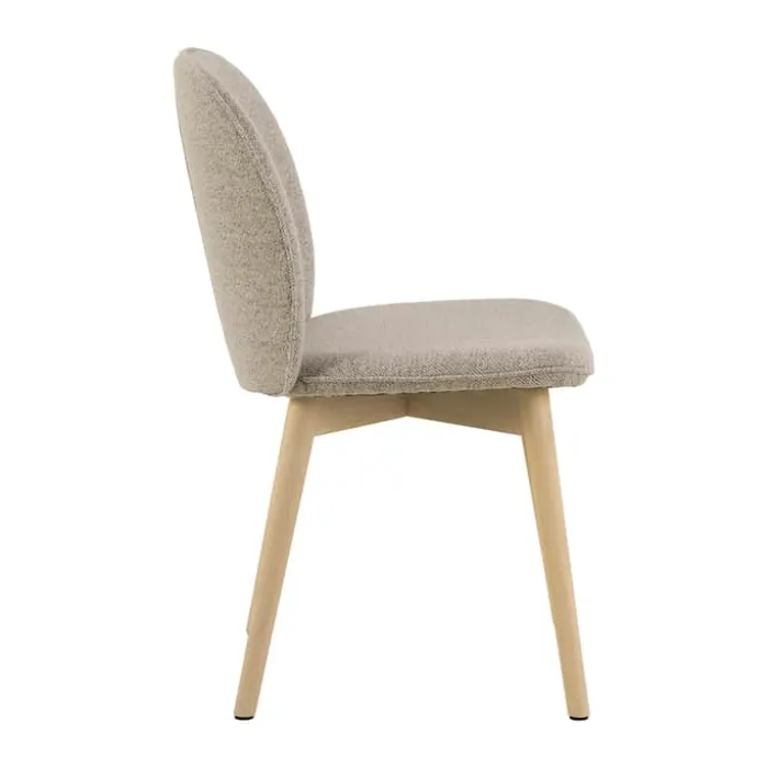 CASA Living Cindy Spisebordsstol - 2 stk H 89 x B 49 x D 56 cm - Stof/gummitræ - Beige