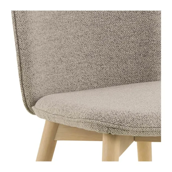 CASA Living Cindy Spisebordsstol - 2 stk H 89 x B 49 x D 56 cm - Stof/gummitræ - Beige