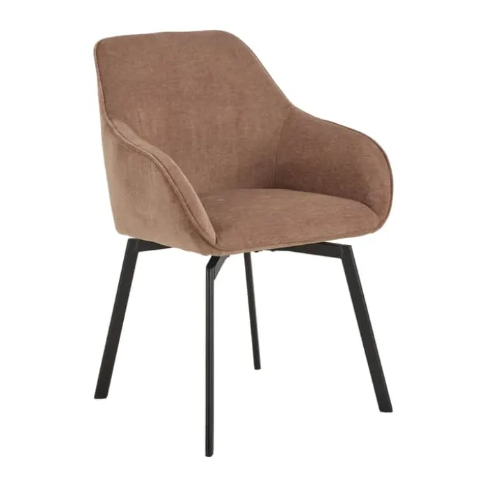 CASA Living Clara Spisebordsstol H 83,5 x B 58,5 x D 55,5 cm - Stof/stål - Rosewood/mat sort