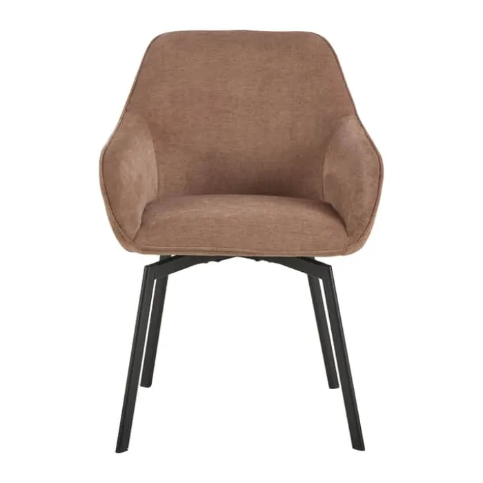 CASA Living Clara Spisebordsstol H 83,5 x B 58,5 x D 55,5 cm - Stof/stål - Rosewood/mat sort