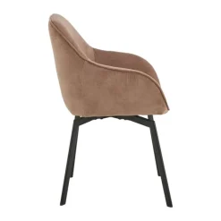CASA Living Clara Spisebordsstol H 83,5 x B 58,5 x D 55,5 cm - Stof/stål - Rosewood/mat sort