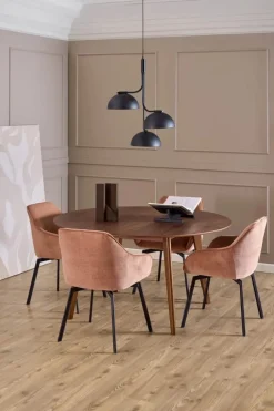 CASA Living Clara Spisebordsstol H 83,5 x B 58,5 x D 55,5 cm - Stof/stål - Rosewood/mat sort