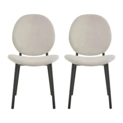 CASA Living Cliff Spisebordsstol - 2 stk. H 87 x B 50 x D 57 cm - Stof/stål - Beige/mat sort