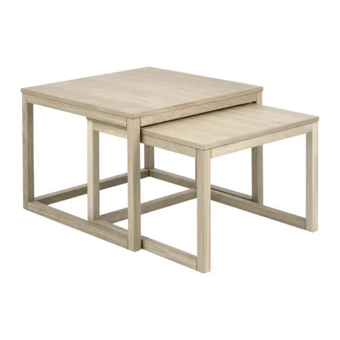 CASA Living Cornus Sofabordssæt H 50 x B 70 x L 70 cm - Egetræ/finer - Natur