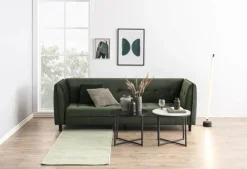 CASA Living Cross Hjørnebord Ø 55 x H 45 cm - Metal/glas - Røg/sort