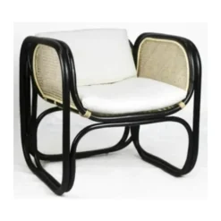 CASA Living Cube Stol H 65 x B 65 x D 65 cm - Rattan - Sort/Lys natur