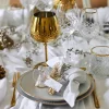 CASA Living Daisy Gold Middagstallerken Ø 27 cm - Hvid/guldfarvet