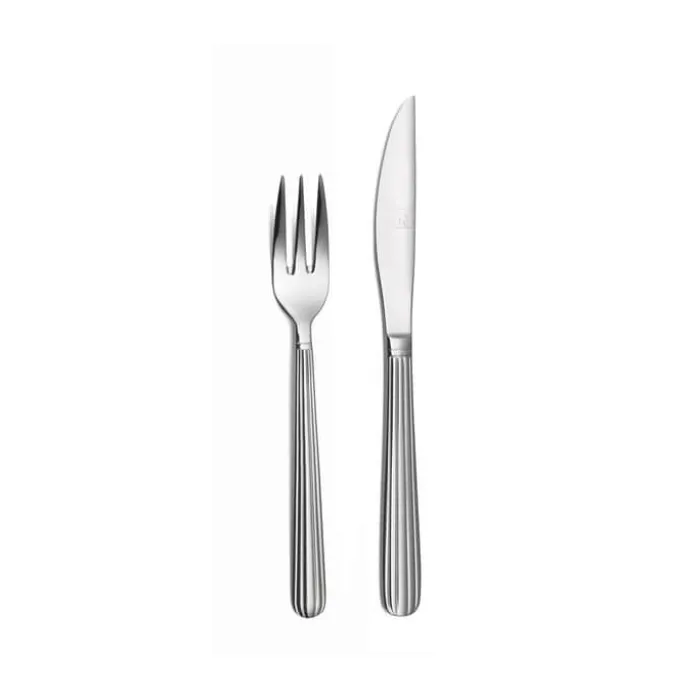 CASA Living Daisy Steakbestik - 8 dele 4 kuverter - Genanvendt rustfrit stål