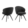 CASA Living Darlene Spisebordsstol H 80 x B 58,5 x D 60 cm - Stof/stål - Antracit