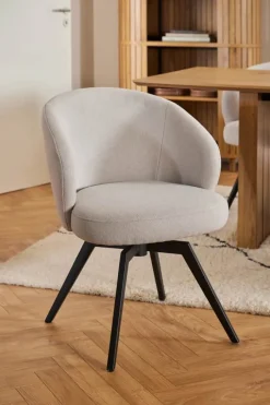 CASA Living Darlene Spisebordsstol H 80 x B 58,5 x D 60 cm - Stof/stål - Beige