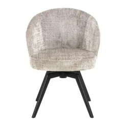 CASA Living Darlene Spisebordsstol H 80 x B 58,5 x D 60 cm - Stof/stål - Beige/mat sort