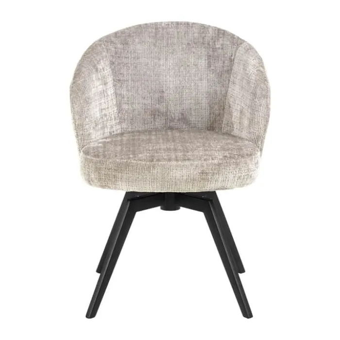 CASA Living Darlene Spisebordsstol H 80 x B 58,5 x D 60 cm - Stof/stål - Beige/mat sort