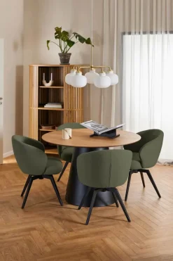 CASA Living Darlene Spisebordsstol H 80 x B 58,5 x D 60 cm - Stof/stål - Mørkegrøn