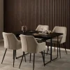 CASA Living Darlington Spisebord H 77 x B 80 x L 140 cm - Melamin/stål - Sort