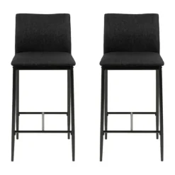 CASA Living Demina Barstol - 2 stk. H 90,5 x B 41 x D 48,5 - Metal/stof - Grå