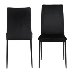 CASA Living Demina Spisebordsstol - 4 stk H 92 x B 43,5 x D 53 - Metal/stof - Sort