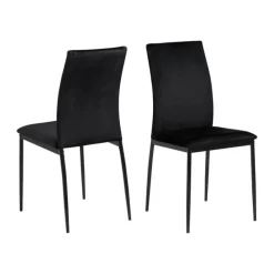 CASA Living Demina Spisebordsstol - 4 stk H 92 x B 43,5 x D 53 - Metal/stof - Sort