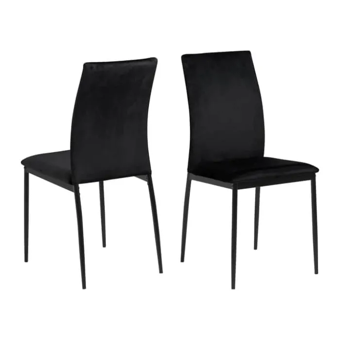 CASA Living Demina Spisebordsstol - 4 stk H 92 x B 43,5 x D 53 - Metal/stof - Sort