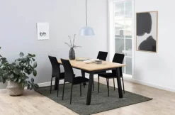 CASA Living Demina Spisebordsstol - 4 stk H 92 x B 43,5 x D 53 - Metal/stof - Sort