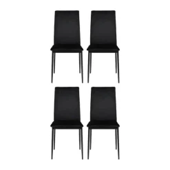 CASA Living Demina Spisebordsstol - 4 stk H 92 x B 43,5 x D 53 - Metal/stof - Sort