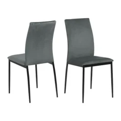 CASA Living Demina Spisebordsstol - 4 stk. H 92 x B 43,5 x D 53 - Metal/stof - Mørkegrå