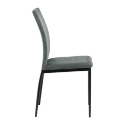 CASA Living Demina Spisebordsstol - 4 stk. H 92 x B 43,5 x D 53 - Metal/stof - Mørkegrå