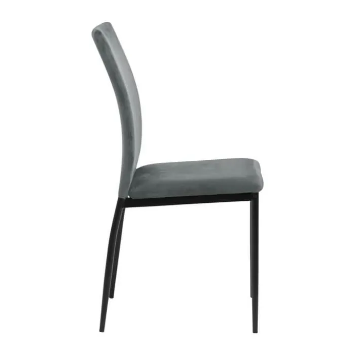 CASA Living Demina Spisebordsstol - 4 stk. H 92 x B 43,5 x D 53 - Metal/stof - Mørkegrå