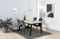 CASA Living Demina Spisebordsstol - 4 stk. H 92 x B 43,5 x D 53 - Metal/stof - Mørkegrå