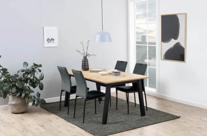 CASA Living Demina Spisebordsstol - 4 stk. H 92 x B 43,5 x D 53 - Metal/stof - Mørkegrå