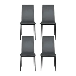 CASA Living Demina Spisebordsstol - 4 stk. H 92 x B 43,5 x D 53 - Metal/stof - Mørkegrå