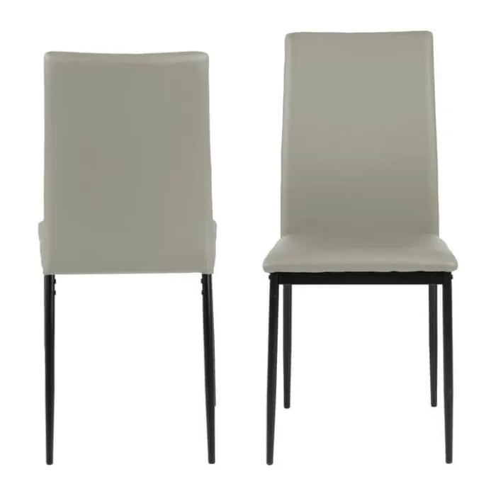CASA Living Demina Spisebordsstol - 4 stk. H 92 x B 43,5 x D 53 - Metal/stof - Taupe