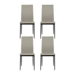 CASA Living Demina Spisebordsstol - 4 stk. H 92 x B 43,5 x D 53 - Metal/stof - Taupe