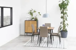 CASA Living Demina Spisebordsstol - 4 stk. H 92 x B 43,5 x D 53 - Metal/stof - Taupe