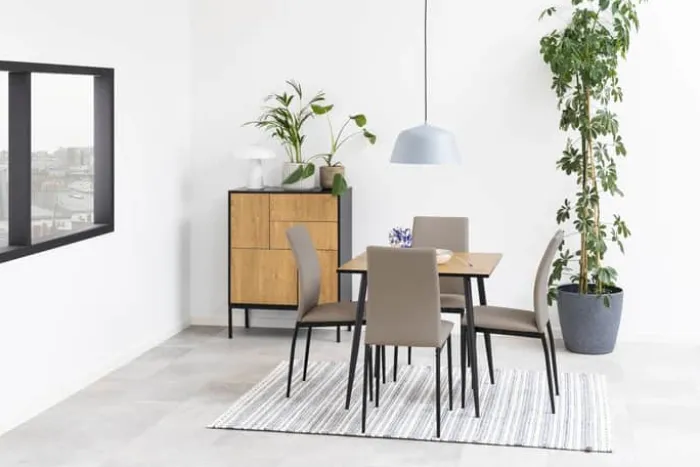 CASA Living Demina Spisebordsstol - 4 stk. H 92 x B 43,5 x D 53 - Metal/stof - Taupe