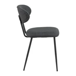 CASA Living Denise Spisebordsstol - 2 stk H 78,5 x B 43,5 x L 53 cm - Stof/stål - Mørkegrå
