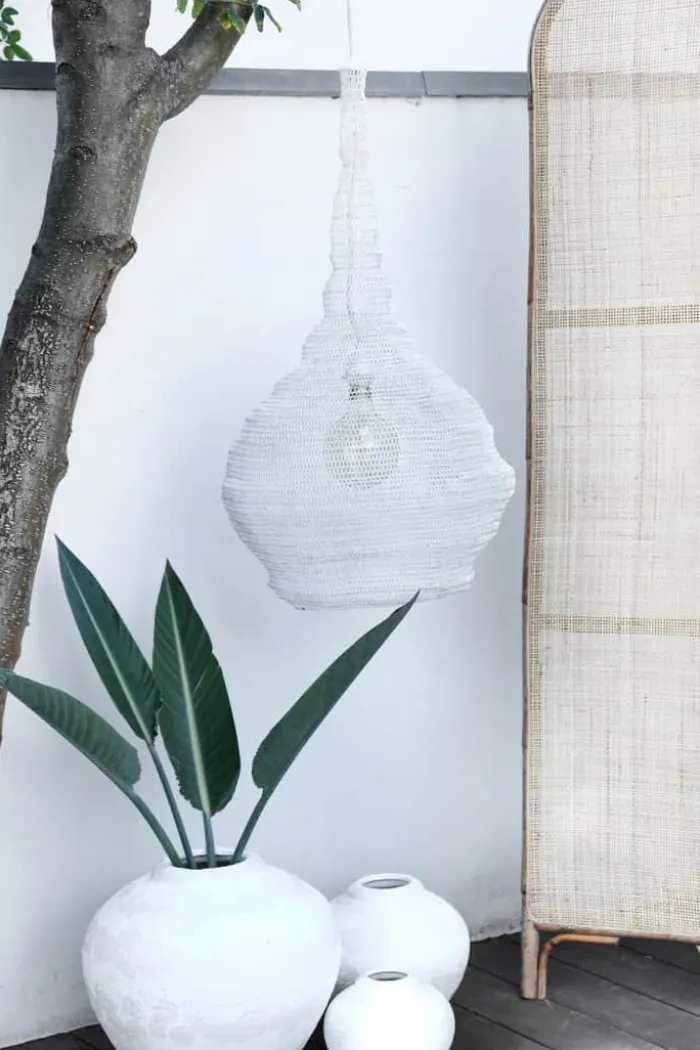 CASA Living Desert Home Loftslampe Ø 49 cm - Metalstrik - Hvid