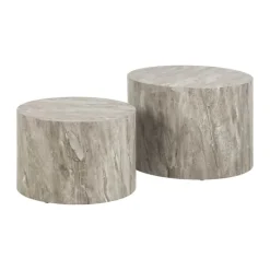 CASA Living Dice Sofabordssæt - 2 stk Ø 58/50 x H 40/35 cm - MDF/papir - Grå
