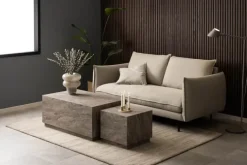 CASA Living Dice Sofabord - 2 stk. H 42 x B 60 x L 100 cm - MDF - Grå